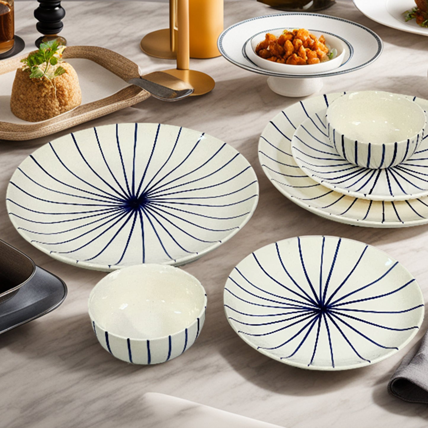 Horizon Dinner Set - Blue & White