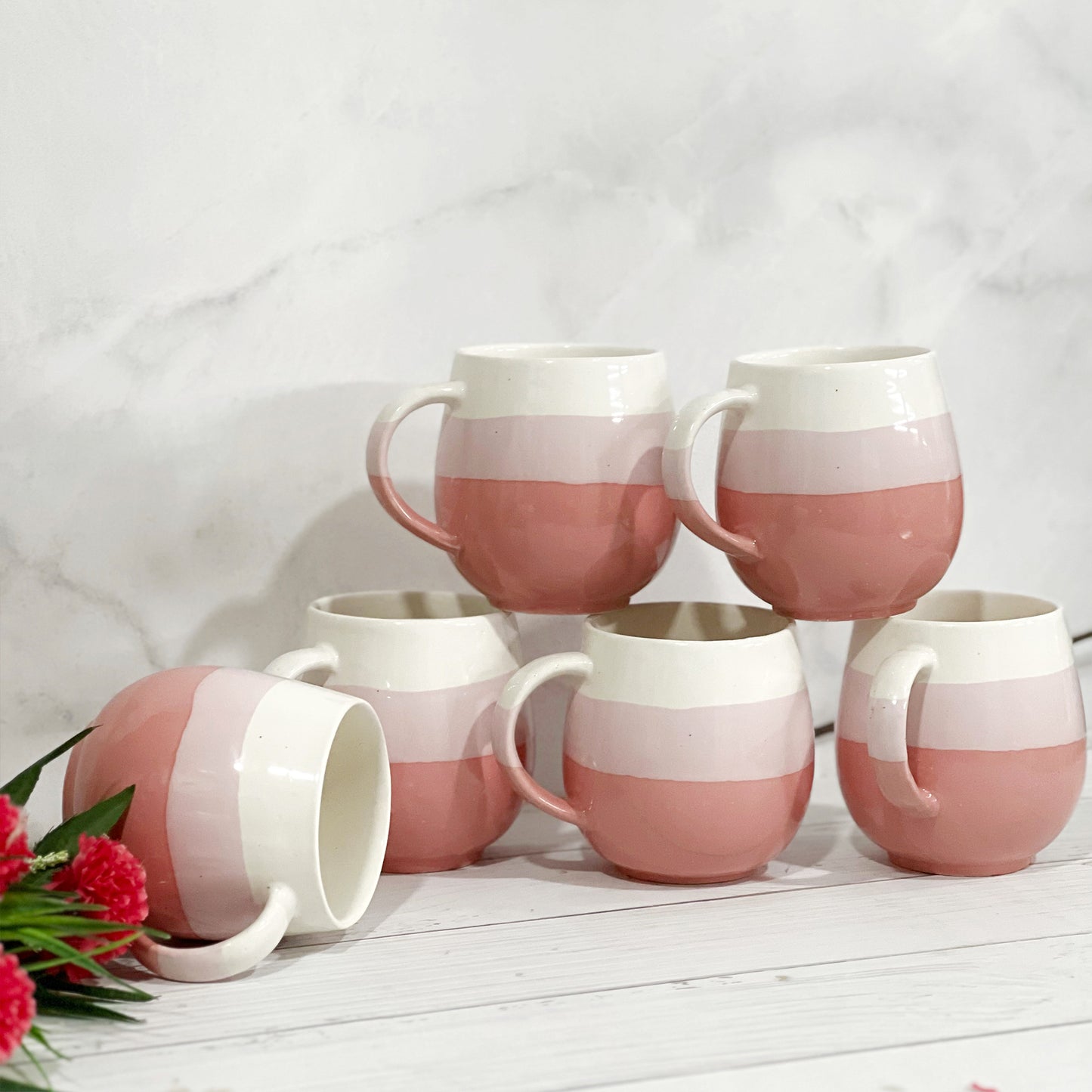Hues of Pink Coffee Mugs set of 6