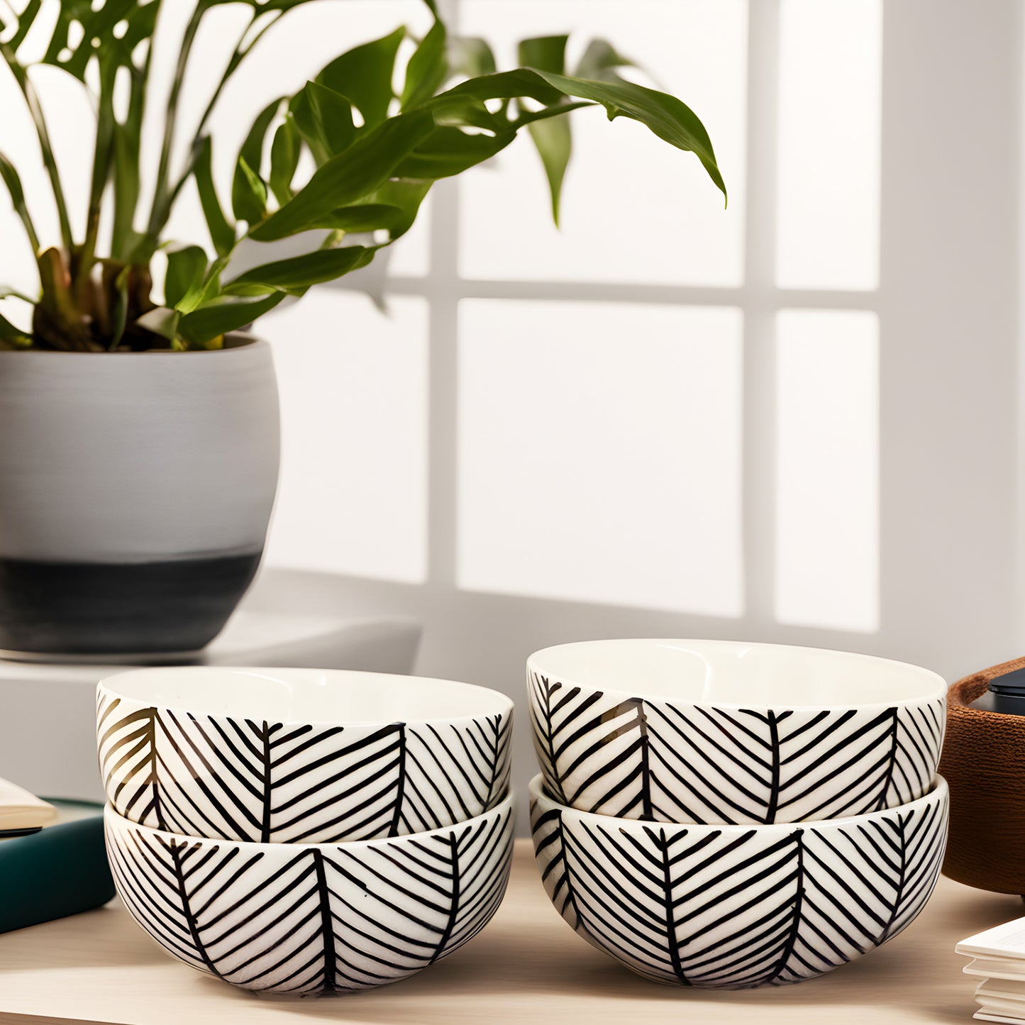 Hand Painted Chevron Bowls