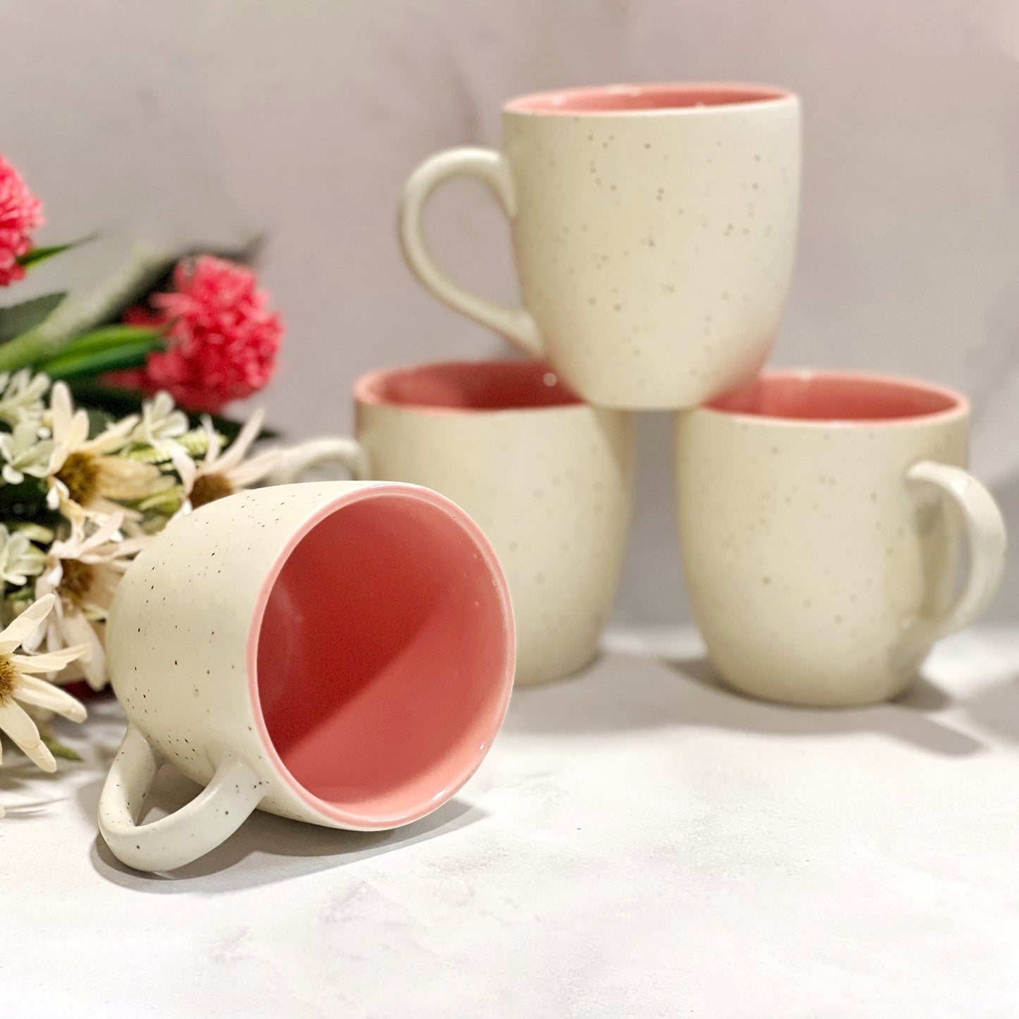 Ivory Pink Dual Tone Matt/Gloss Coffee Mugs