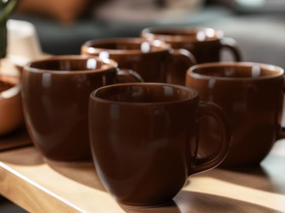 Brown Tea Cups - Set of 6