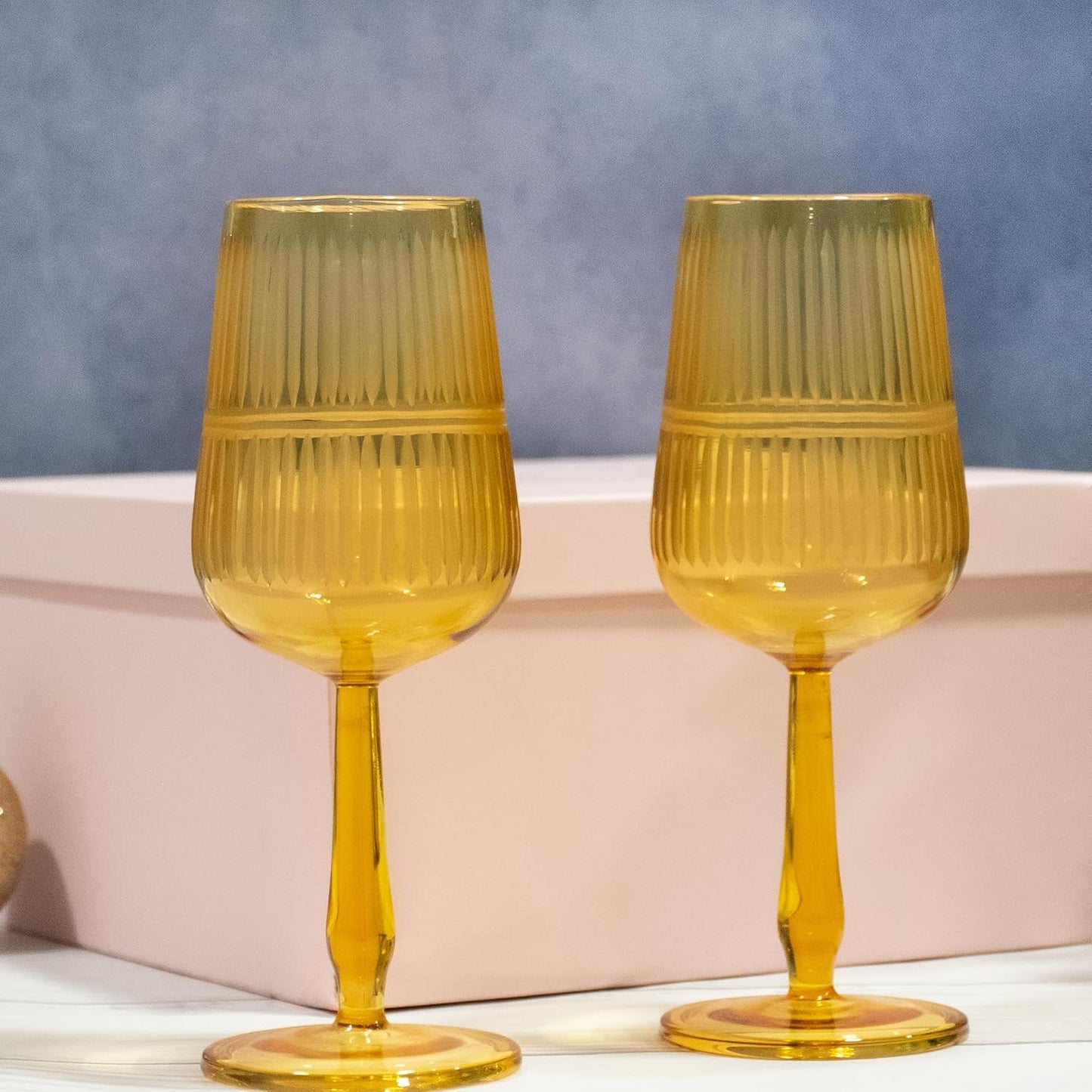 Premium Wine Glasses (360ml, Set of 2, Amber)