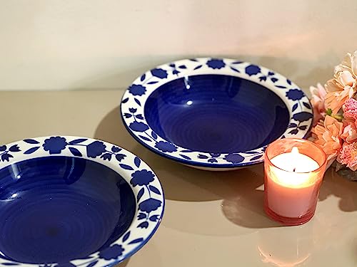 Blue Floral Pasta Plates - Set of 2