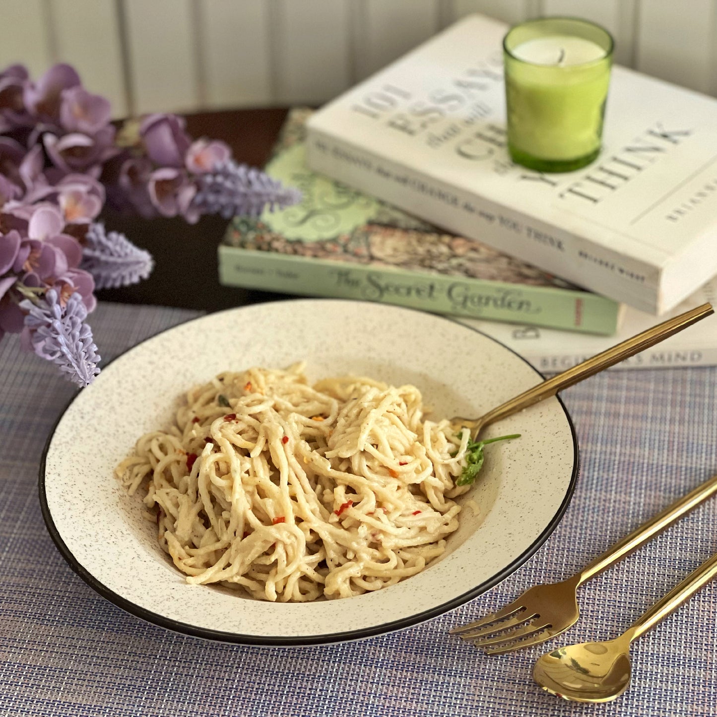 Ivory Dotted Pasta Plate