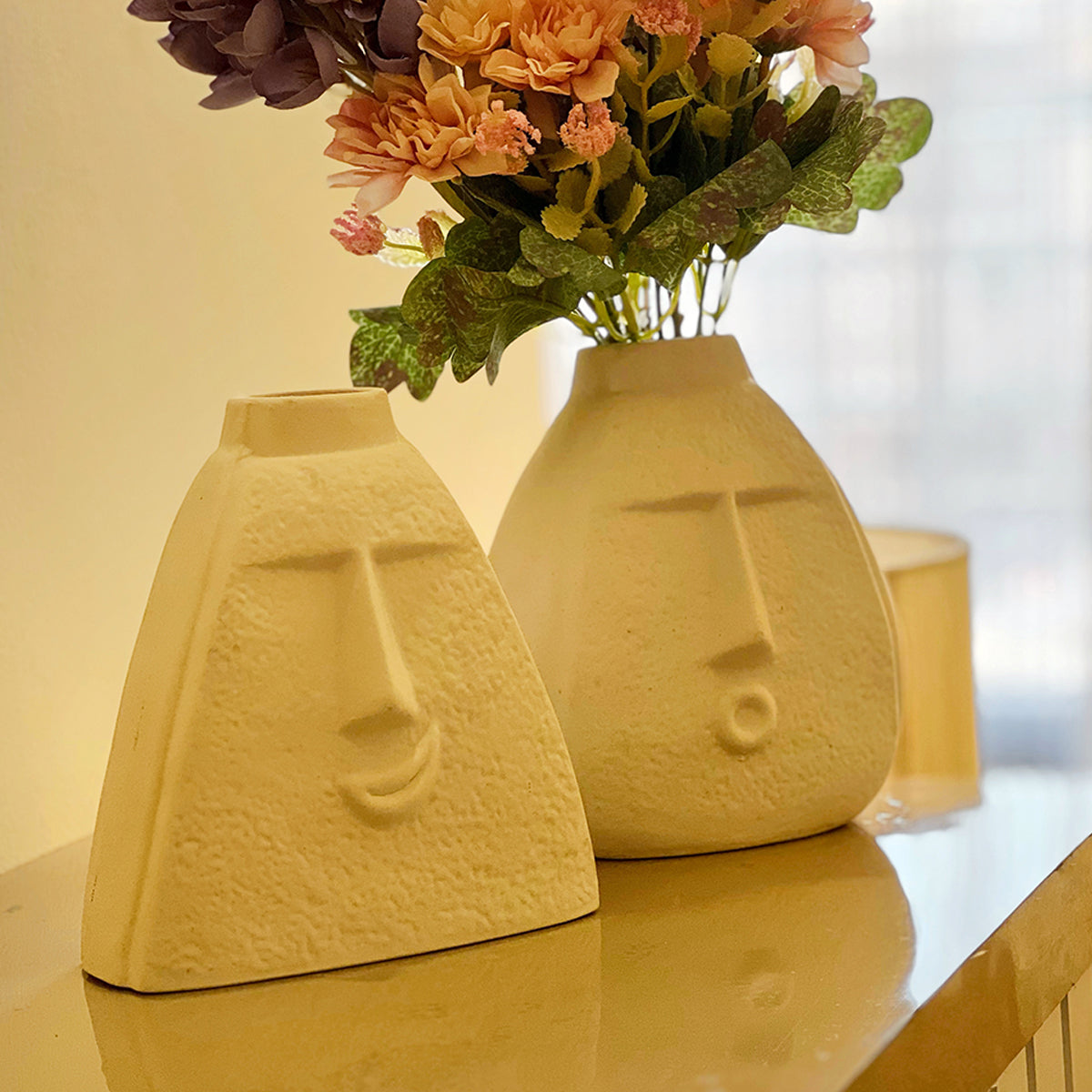 Abstract Face Vase - Set of 2