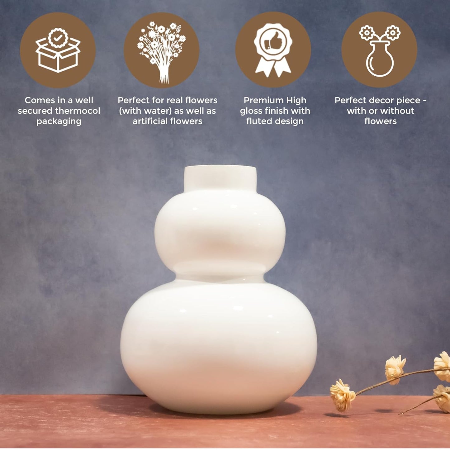 White flower pot