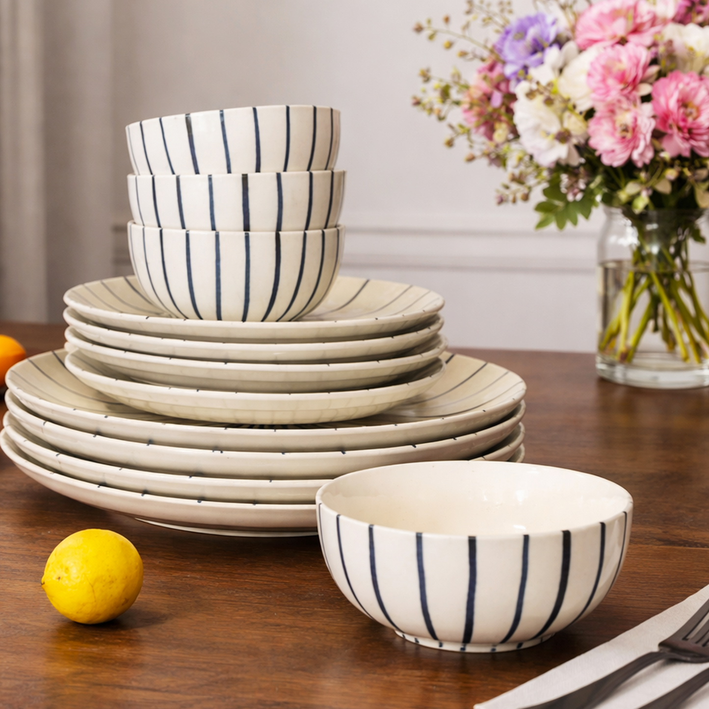Horizon Dinner Set - Blue & White