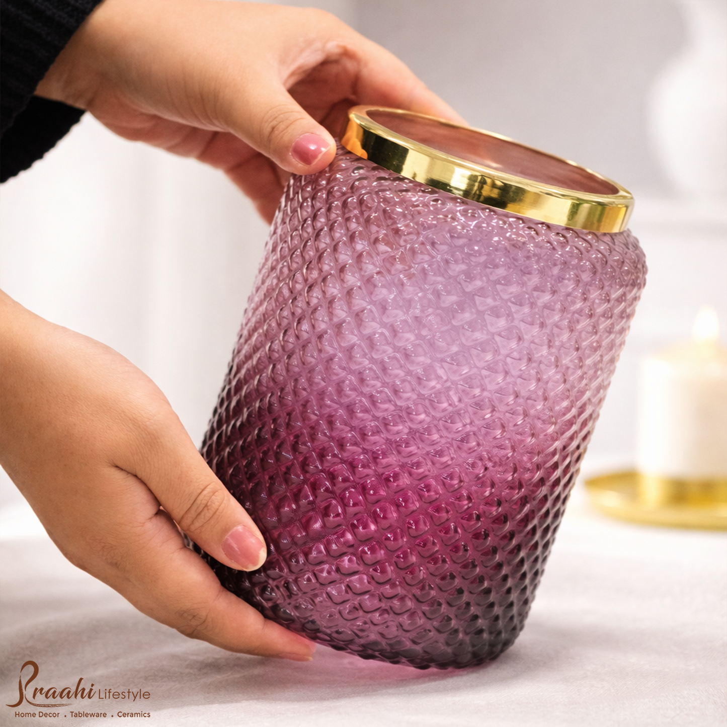 Jar Glass Vase | Paprika Pink | 7.2 inches Height