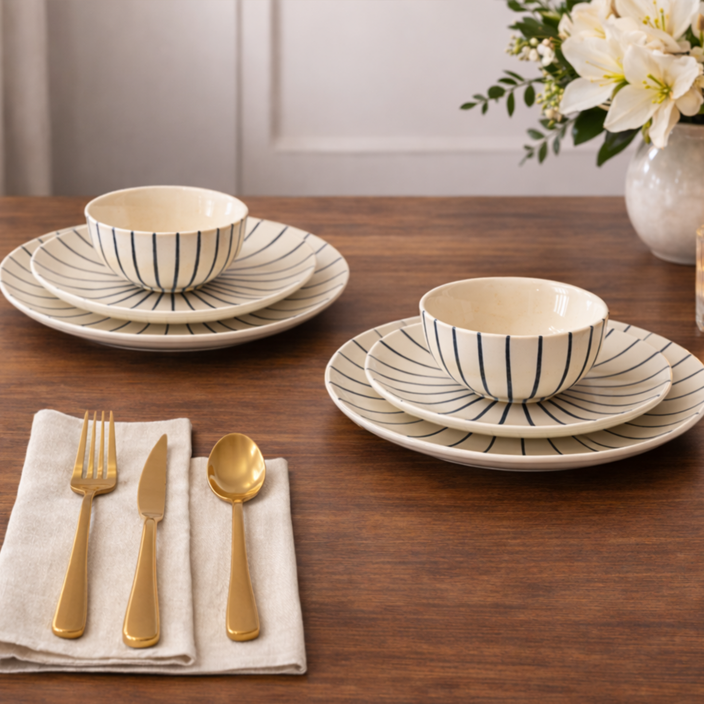 Horizon Dinner Set - Blue & White