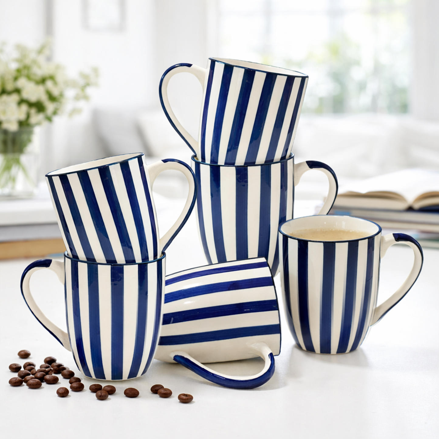Blue strips Coffee Mugs
