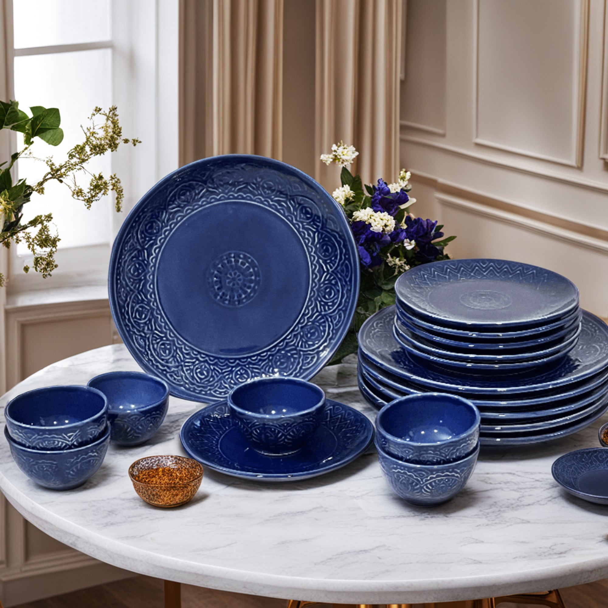 Royal Blue Premium Dinner Set