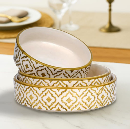 Moroccan Ceramic Salad Bowl - Set Of 3 Serving Bowl